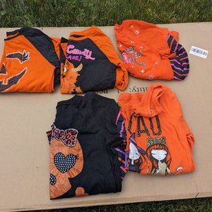 5 girls long sleeve Halloween t-shirts size large 10/12